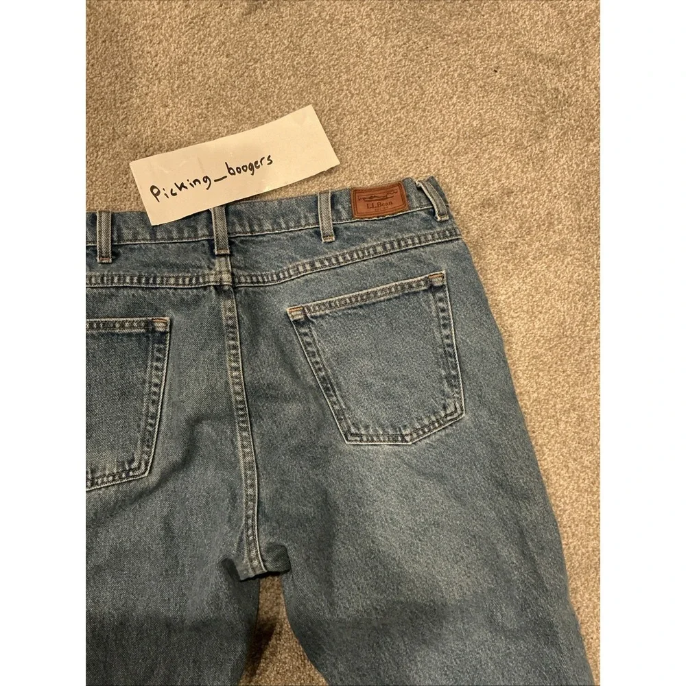 LL‎ Bean Mens Jeans 36x29 Blue Standard Fit Cotton Denim Pants